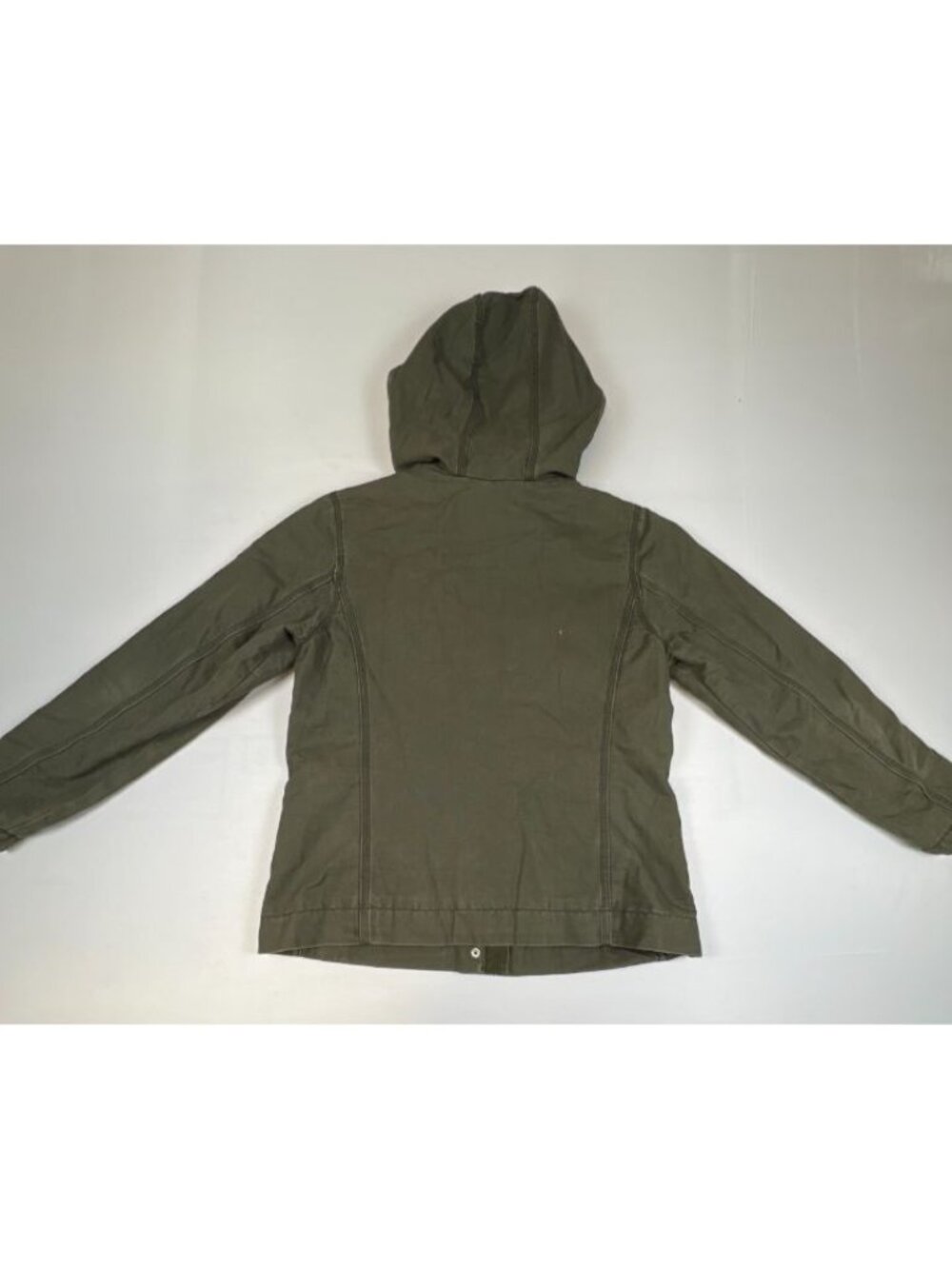 Carhartt Women S4/6 Canvas Hooded Jacket Quilted Lined Olive Green Utility Parka - Picture 2 of 10